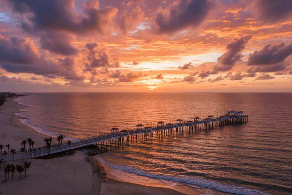 Cầu cầu ngắm biển Hamptons Pier gần Hồ Tràm